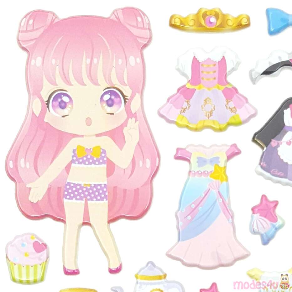 Big 3d Colorful Princess Dress Up Stickers Modes4u