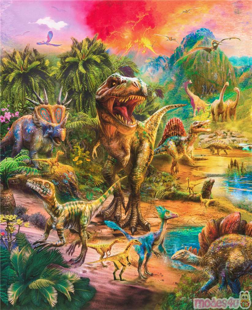 big colorful dinosaur fabric by Robert Kaufman - Fabric for Boys