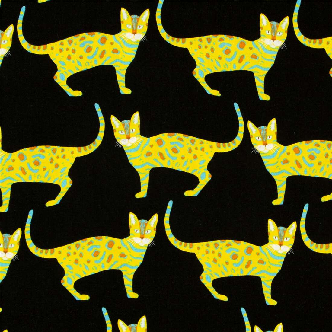 Pop Art Wild Ocelot Cat Fabric by Alexander Henry - modeS4u