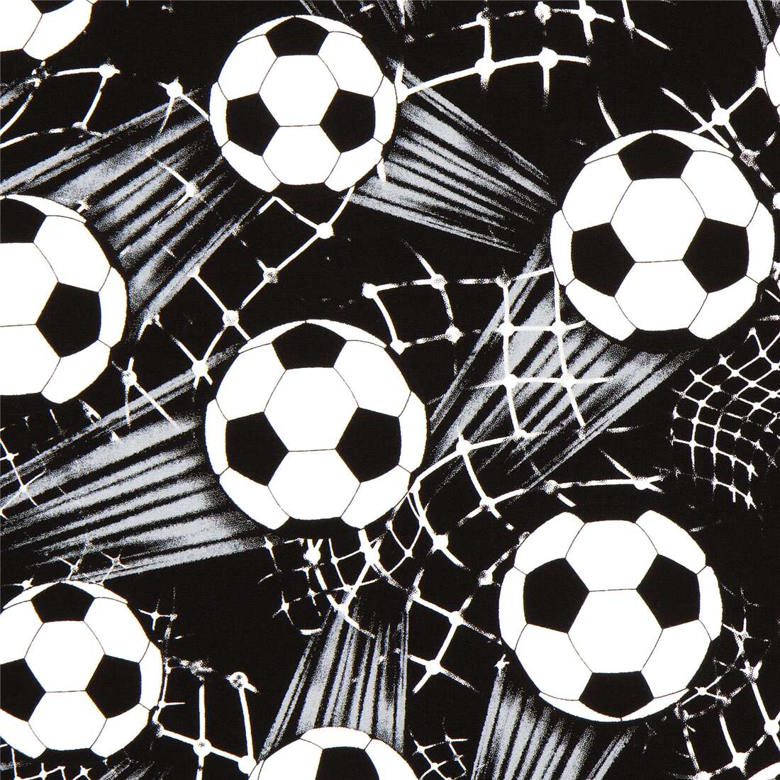 C6297-M Footballs Print Polycotton Dress Fabric 
