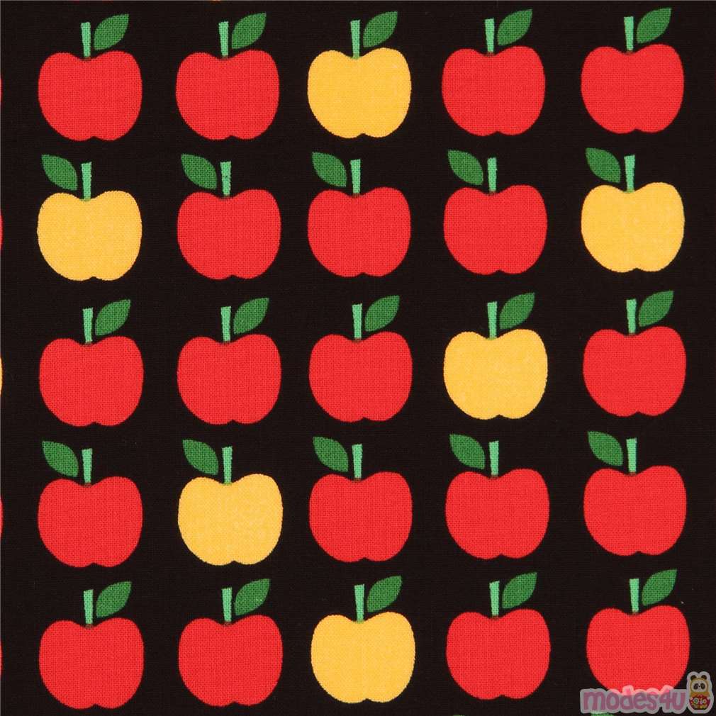 black apple laminate fabric by Robert Kaufman Back to School Slicker ...