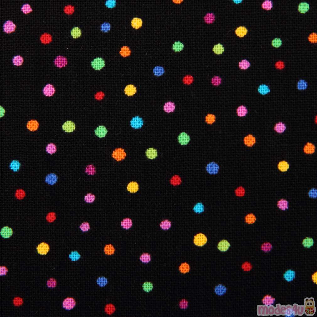 Black Fabric With Colourful Mini Dots By Timeless Treasures Usa By Timeless Treasures Modes4u