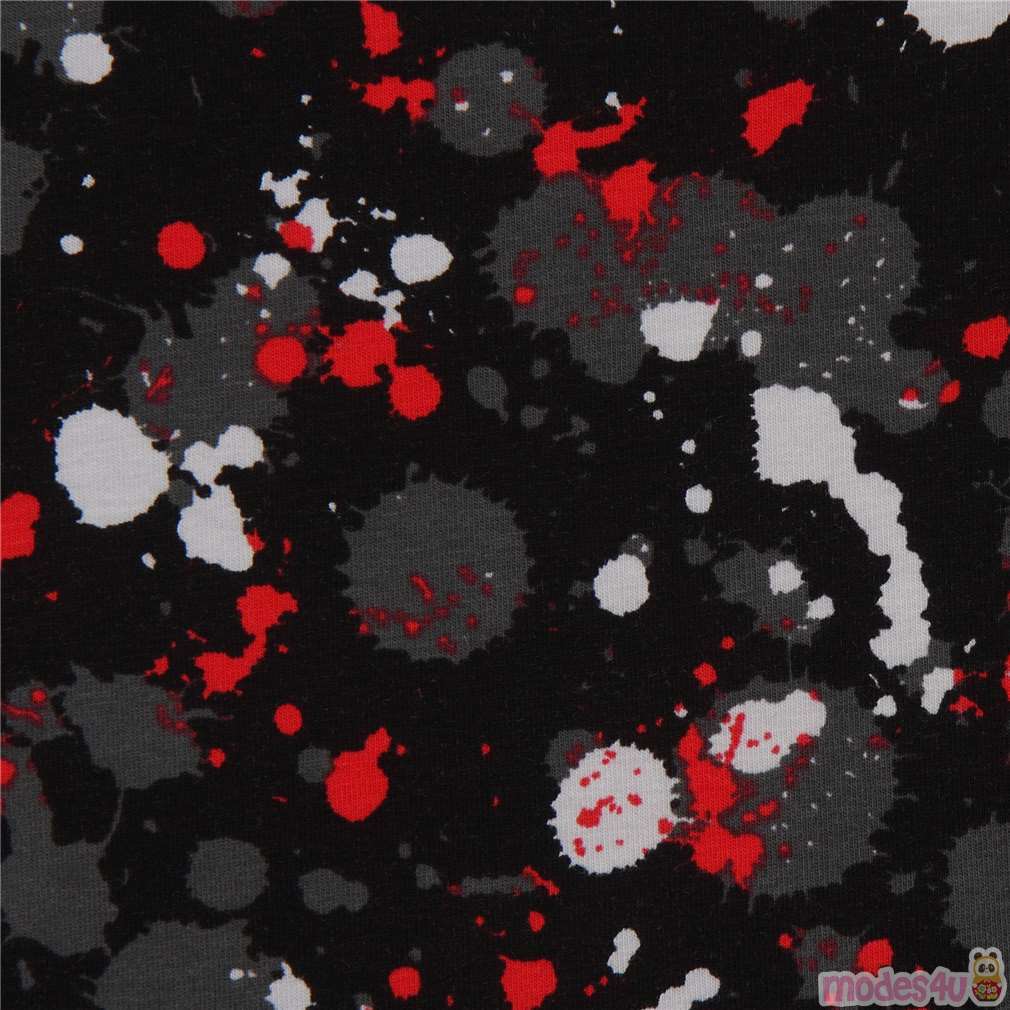 black paint splatter knit fabric by Stof Fabrics modeS4u