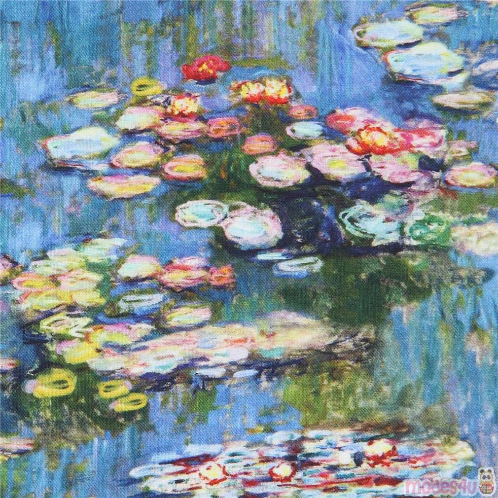 RaanPahMuang Panel Pleated Skirt Water Lilies Fine Art by Claude Monet 