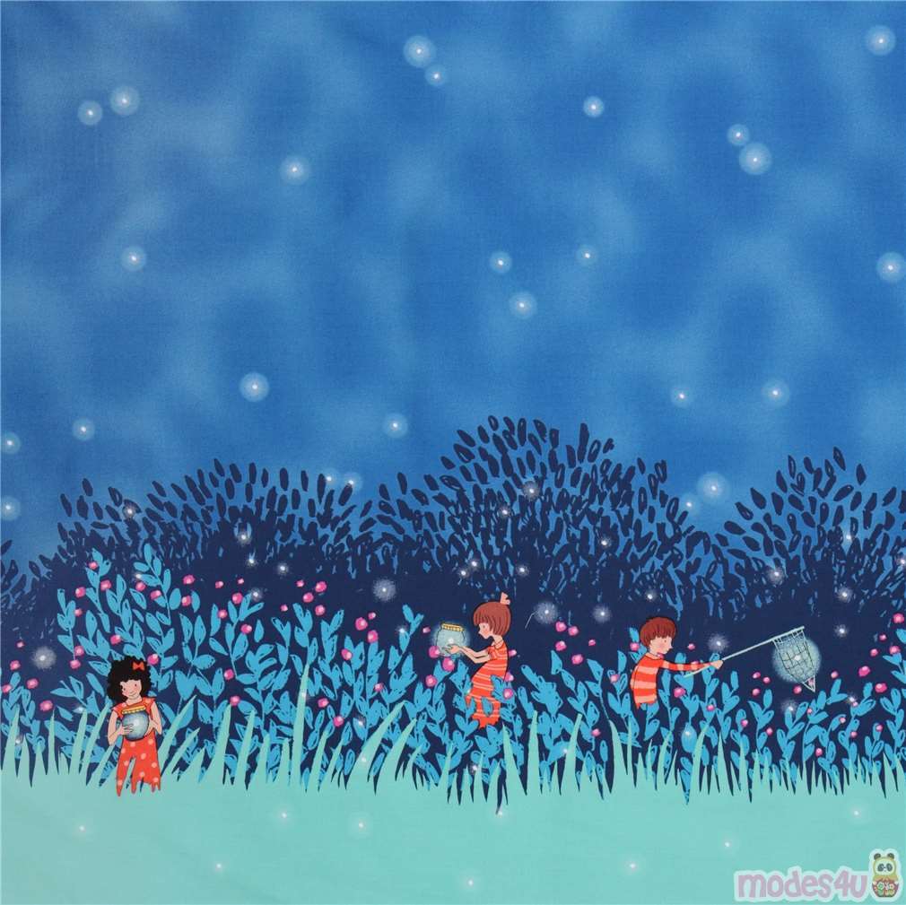 border fabric Summer Night Lights Twilight Michael Miller - modeS4u