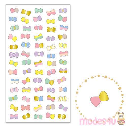 bow with pattern gold metallic embellishment stickers by Mind Wave
