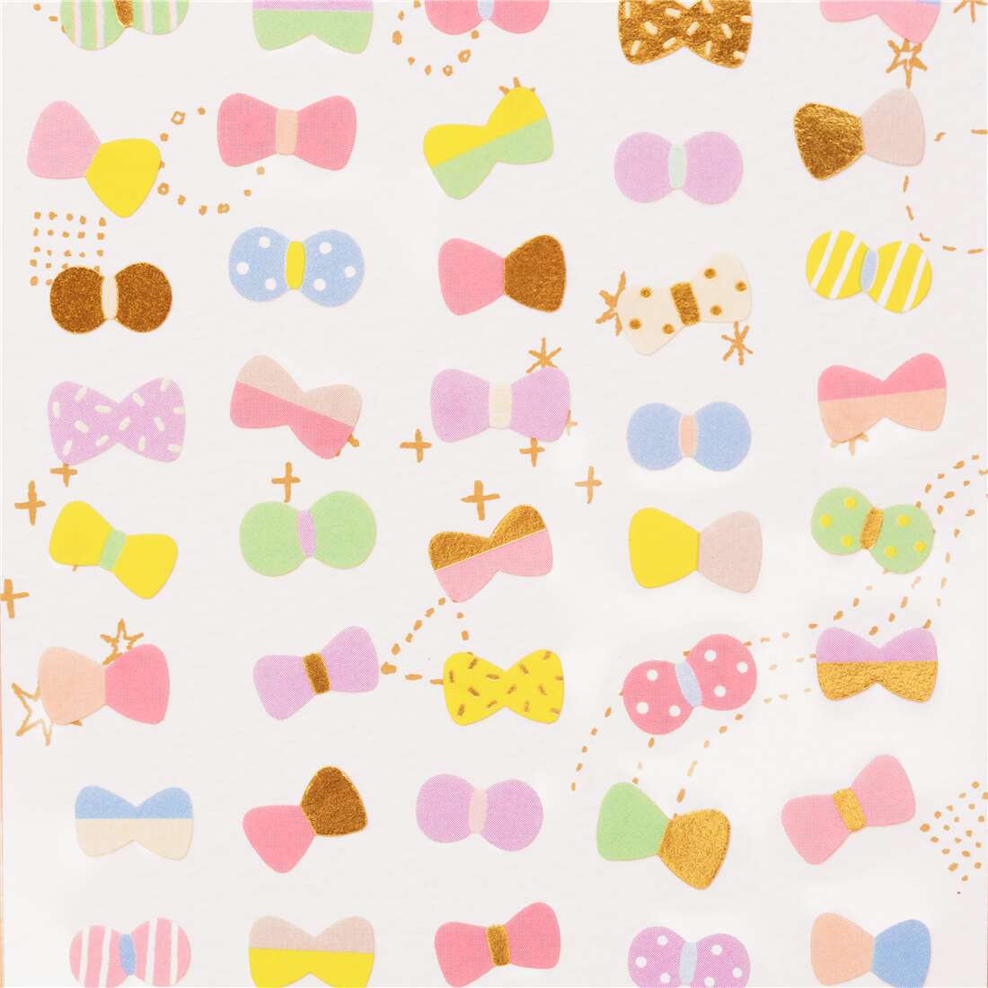 bow with pattern gold metallic embellishment stickers by Mind Wave