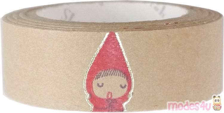 Brown Riding Hood Facial Expression Gold Metallic Washi Tape Deco Tape Modes4u