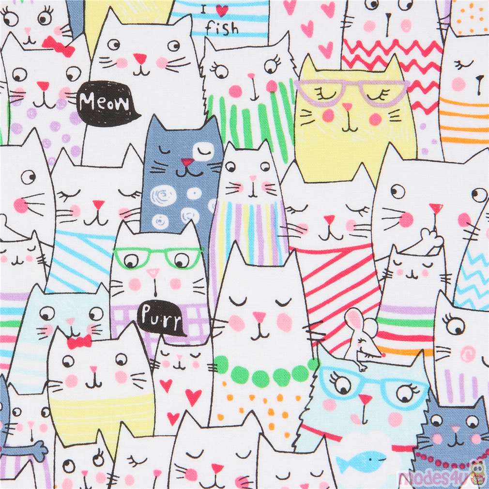 cat pattern fabric by Timeless Treasures modeS4u