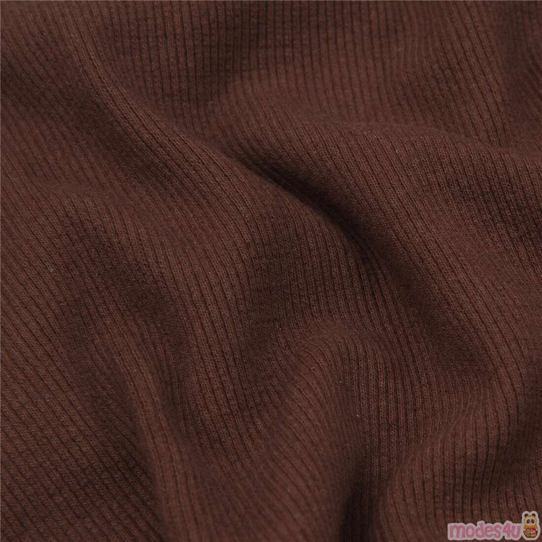 chocolate brown cuffing tubular ribbed knit fabric Fabric by Japanese