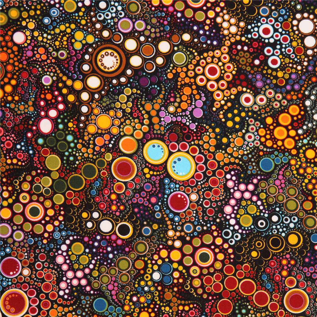 colorful circle dot bubble fabric Robert Kaufman Effervescence Fabric ...