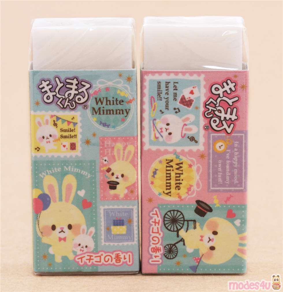 colorful funny bunny balloon scented eraser by Kamio from Japan