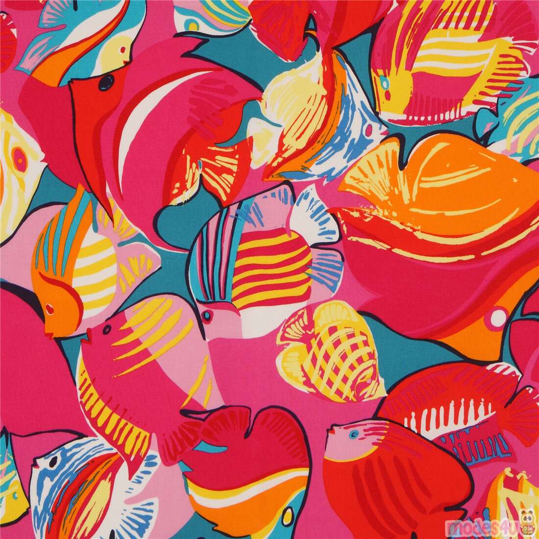 Tropical Fishes in the Sea fabric 1 metre x 112cm 100/% Cotton