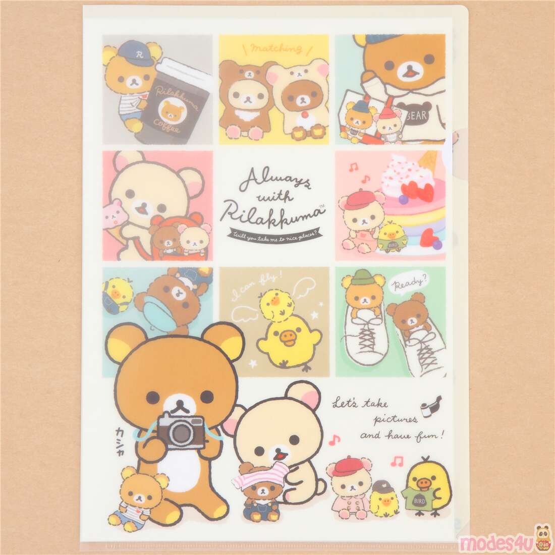 cream Always with Rilakkuma A4 colorful plastic folder by San-X - modes4u