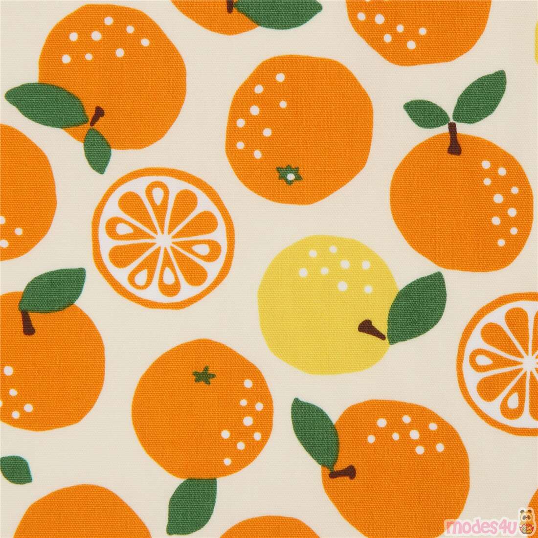 cream oxford fabric with oranges by Kokka Fabric by Kokka - modeS4u