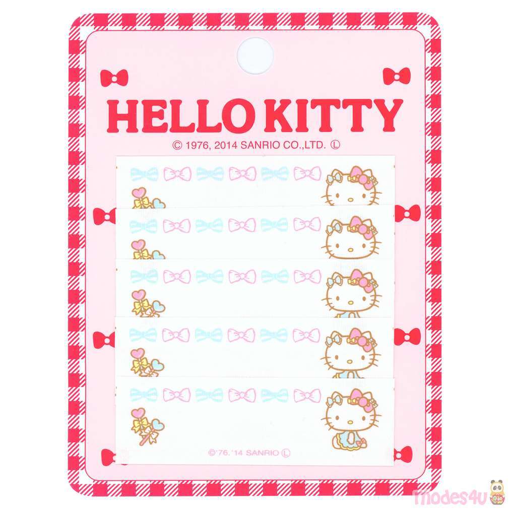 cute hello kitty bow name tag iron on transfer patch 5 pieces modes4u