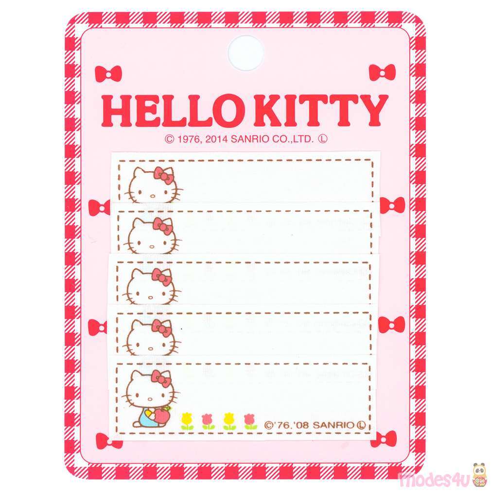 cute hello kitty flower name tag iron on transfer patch 5 pieces modes4u