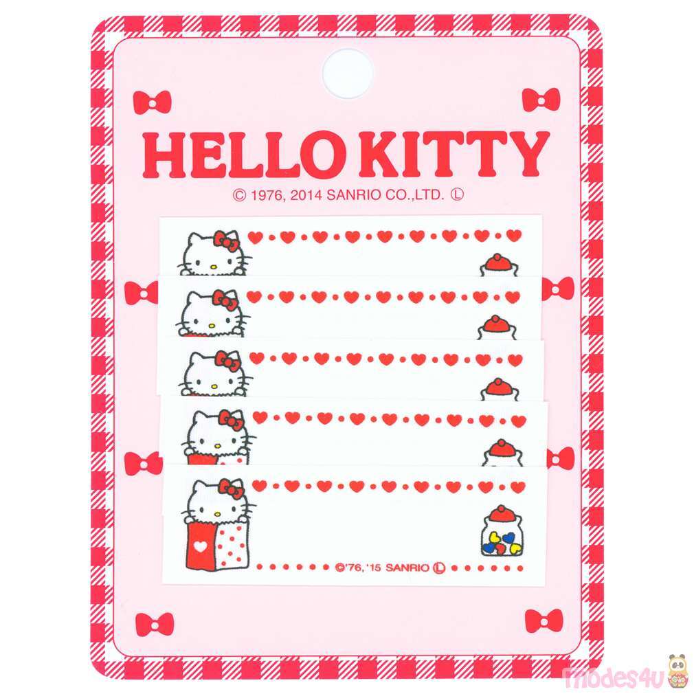 cute hello kitty heart name tag iron on transfer patch 5 pieces modes4u