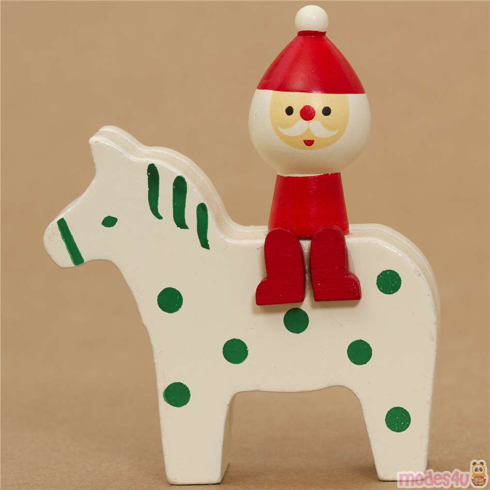 cute Santa Claus on pony Christmas card holder Japan - modeS4u