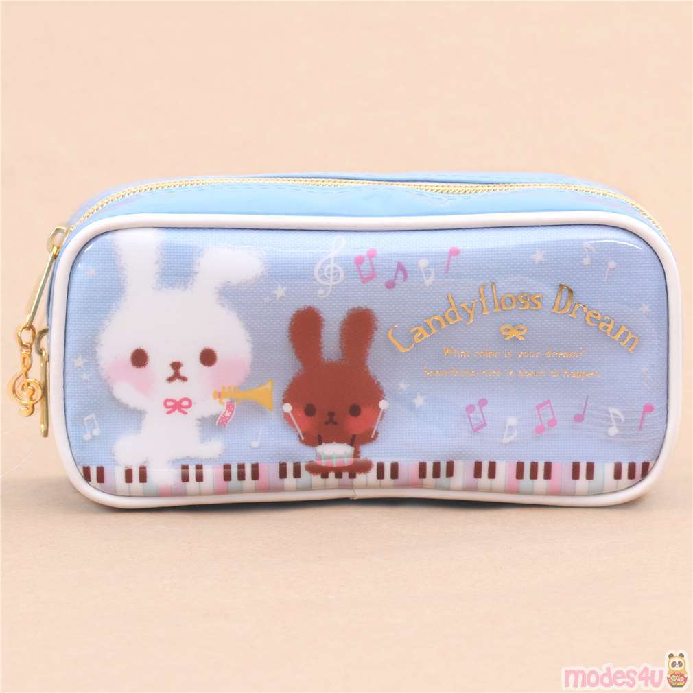 cute blue rabbit music note instrument pencil case from Japan modeS4u