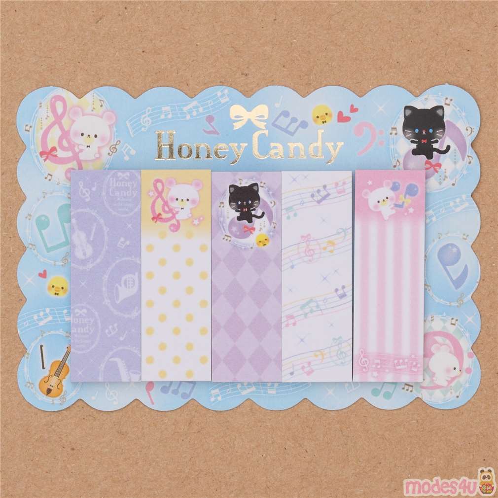 Cute Cat Bear Dot Music Note Animal Index Stickers Bookmark Sticker From Japan Modes4u