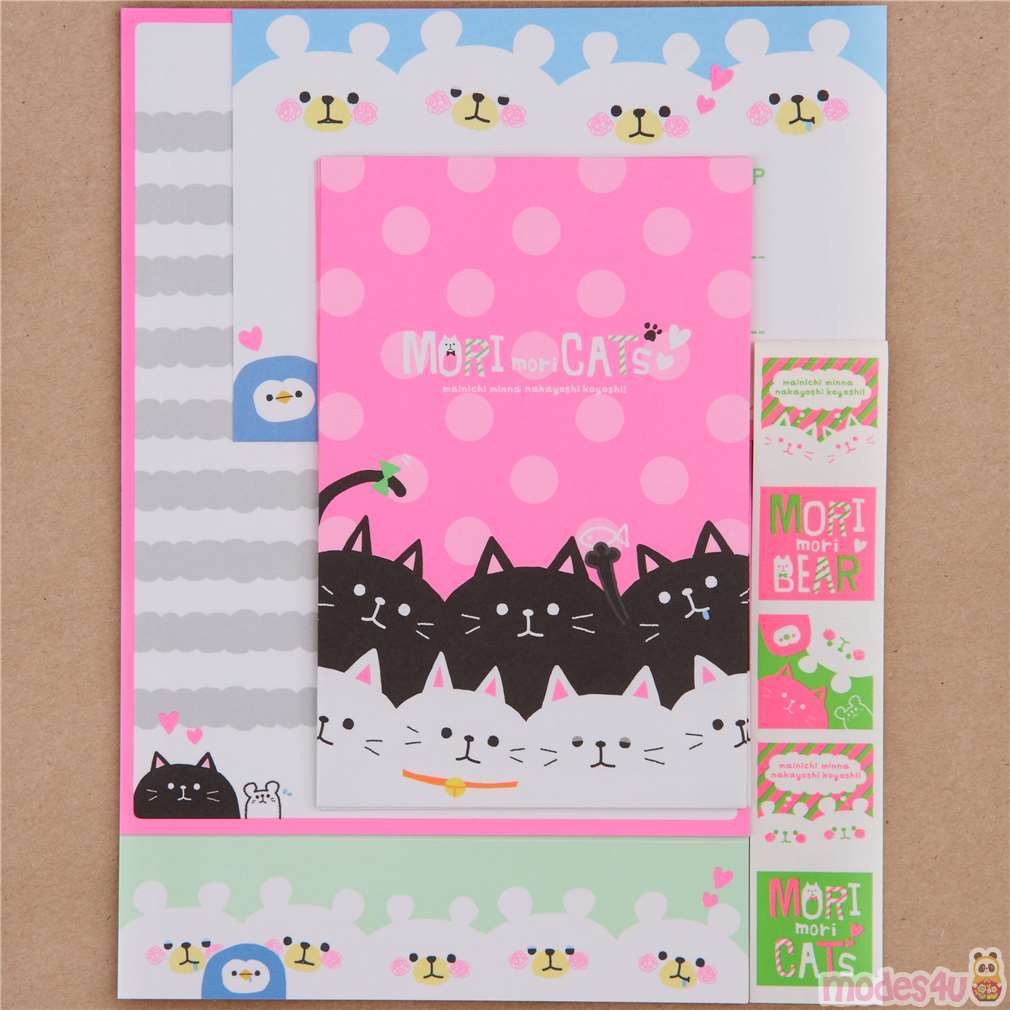 cute cat bear dot neon Letter Set by Q-Lia from Japan - modeS4u