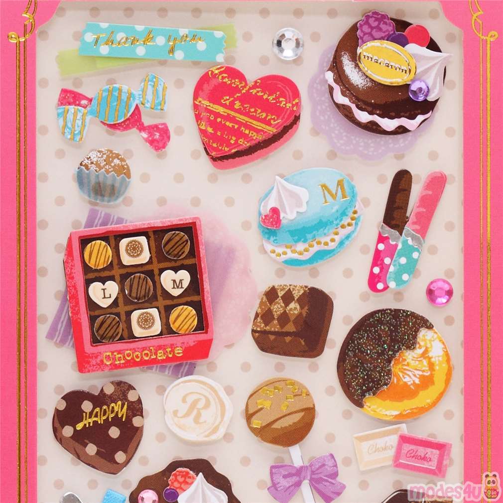 cute chocolate sweets pop out stickers from Japan - modeS4u Kawaii Shop