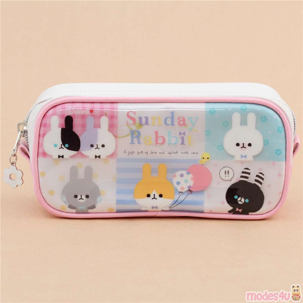 cute colorful bunny pattern pencil case from Japan modeS4u Kawaii Shop