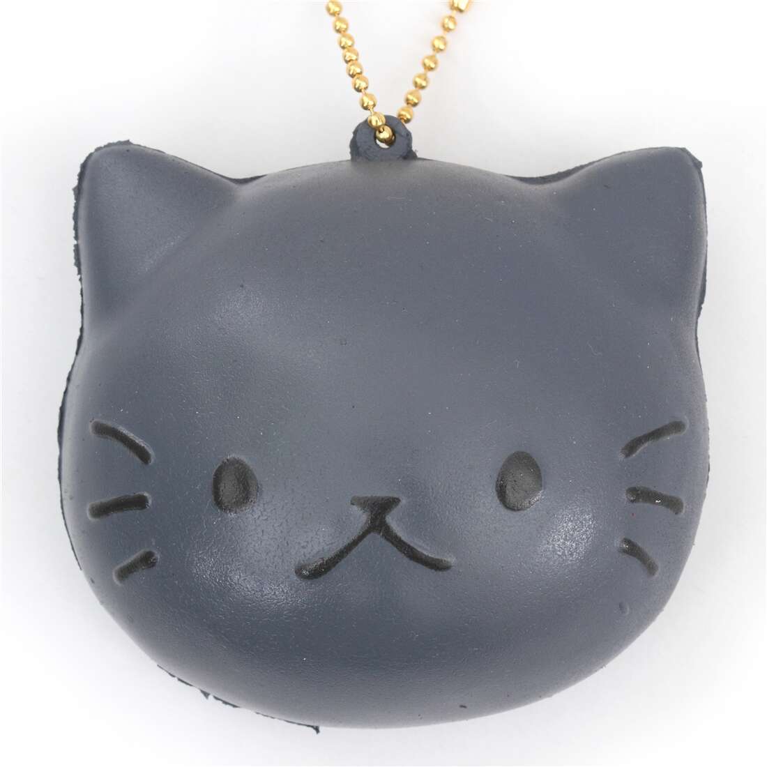 cute grey cat face bread bun squishy charm kawaii Cafe Sakura modes4u