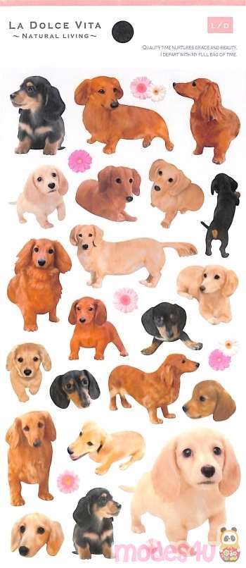 cute kawaii puppy dog animal stickers by mind wave