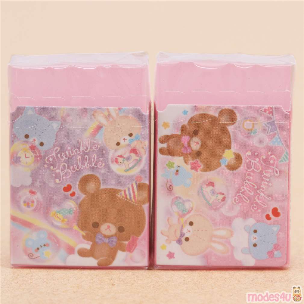 cute pink cat bear rabbit bubble scented eraser from Japan modeS4u