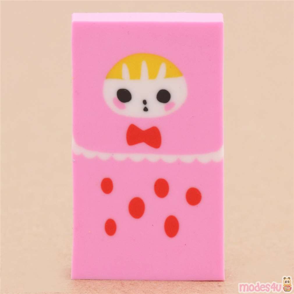 cute pink doll eraser from Japan modeS4u