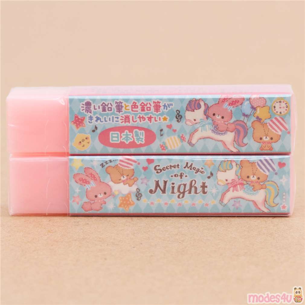 cute pink rabbit horse bear balloon eraser from Japan Animal Eraser