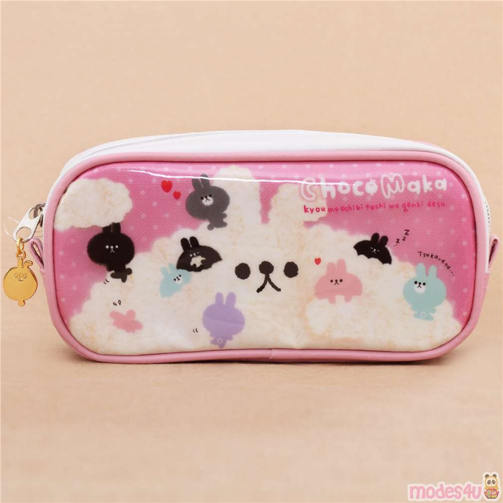 cute pinkwhite wool cuddle bunny pencil case from Japan modeS4u