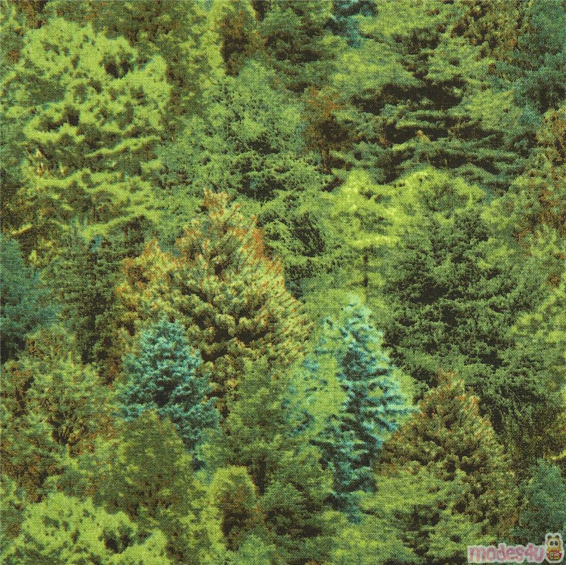 dark Evergreen Trees forest fabric Landscape Medley Elizabeth's Studio