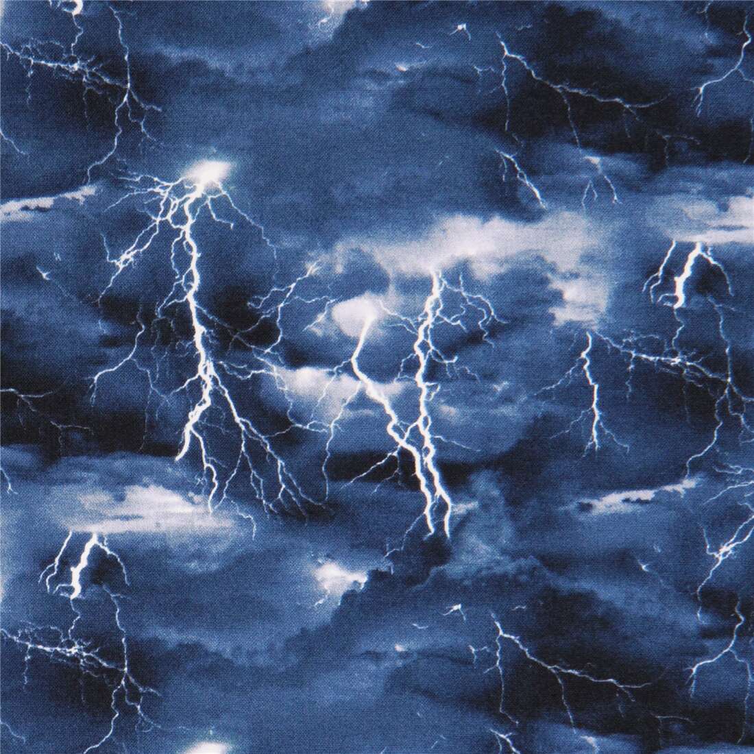 Dark Blue Landscape Medley Lightning Sky Fabric Modes4u