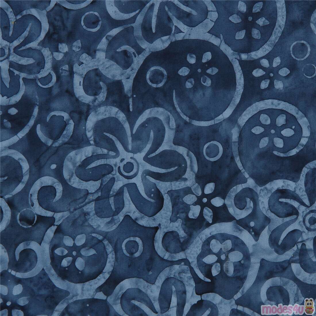 Dark Blue Timeless Treasures Tie Dye Flower Batik Fabric Fabric By Timeless Treasures Modes4u 9565