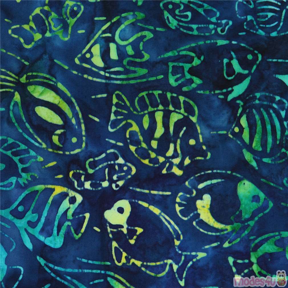 Painted Fishing Fabric Fish on Khaki Background by Sherri Bb Green