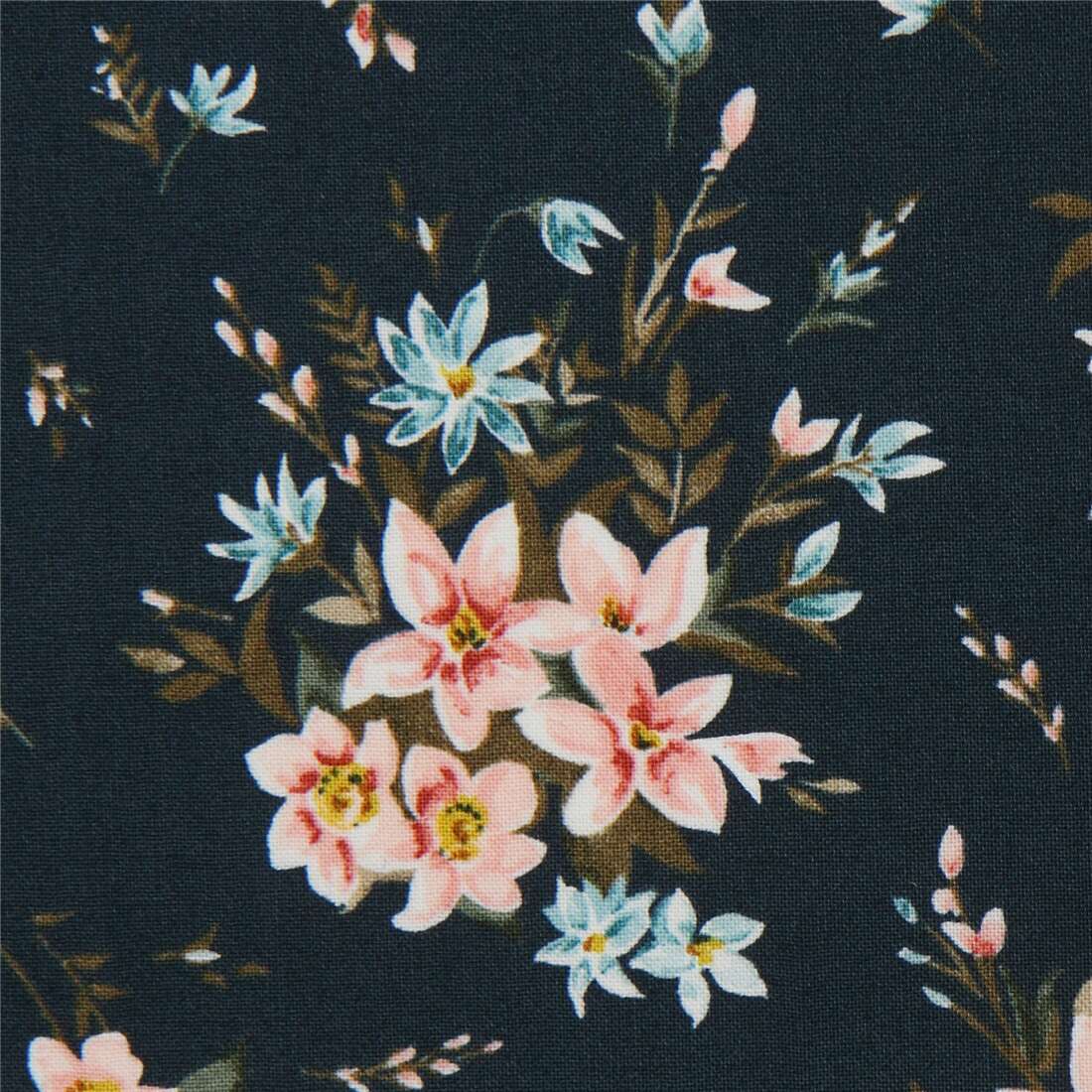 dark greenblue Liberty Fabrics flower bouquet fabric Fabric by Liberty