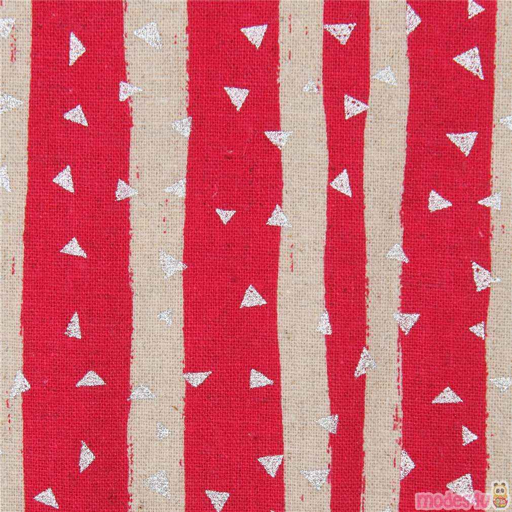 embellished stripe canvas fabric by echino in dark pink modeS4u
