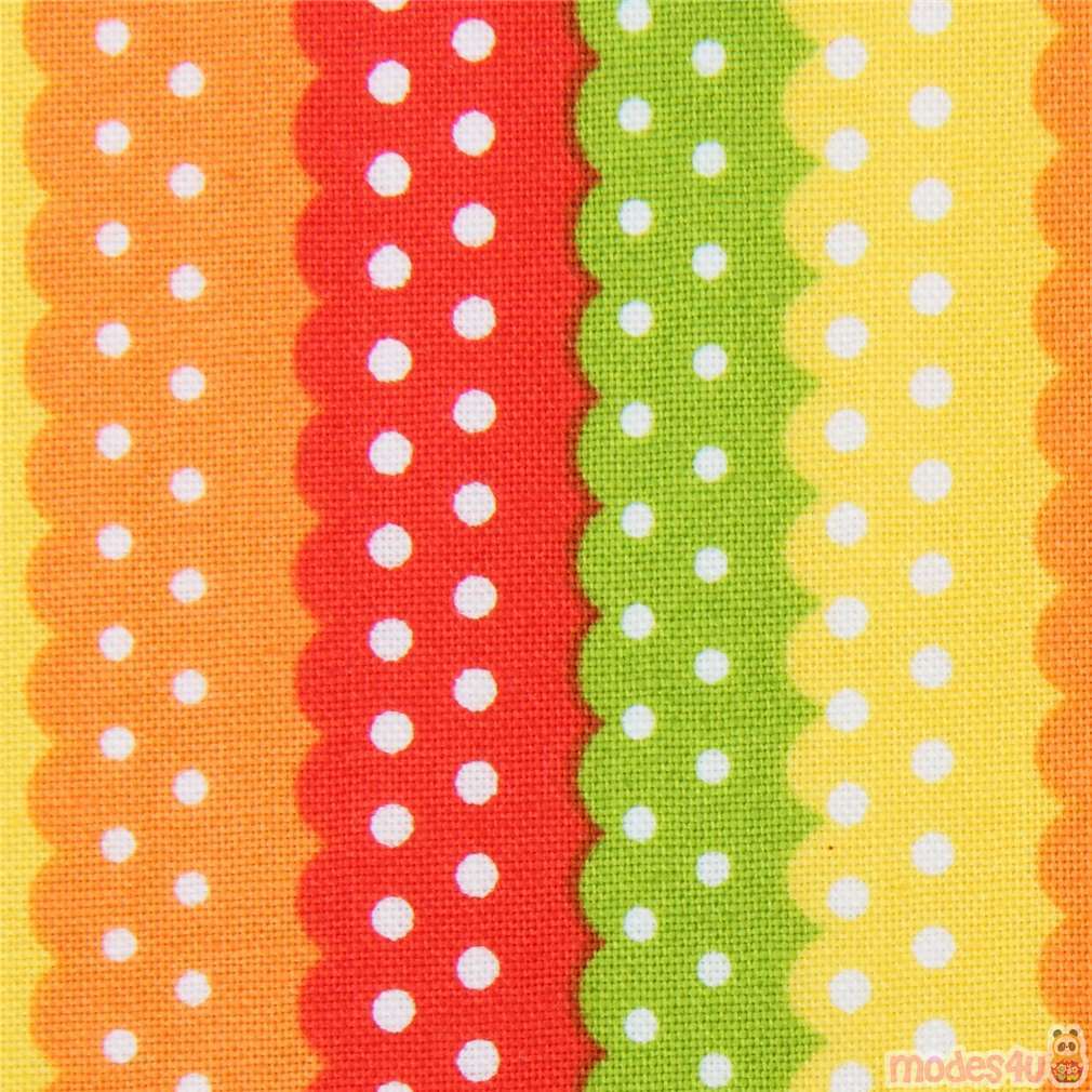 fabric with red orange yellow lime green stripe Quilting Treasures modeS4u