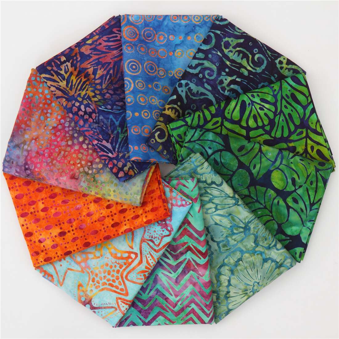  fat  quarter  surprise 10 pc batik  fabric bundle modeS4u