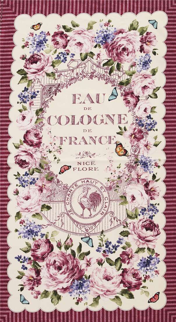 floral perfume butterfly cotton panel fabric by Michael Miller modeS4u