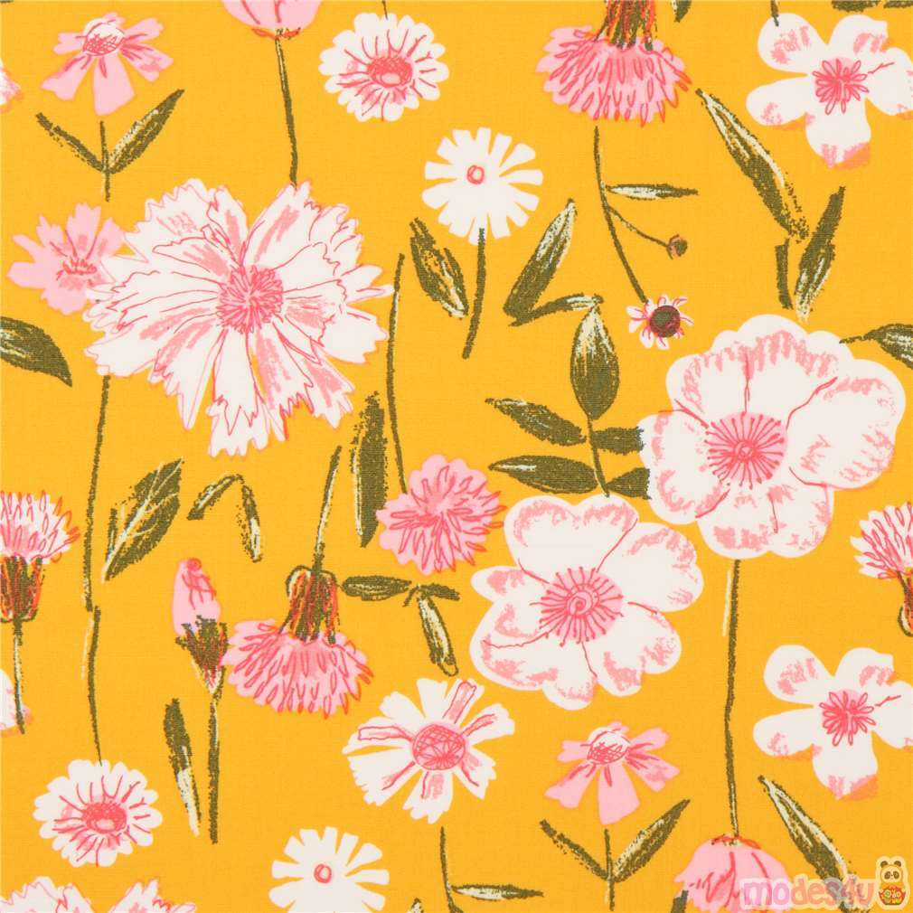 flower marigold yellow by Art Gallery Fabrics modeS4u