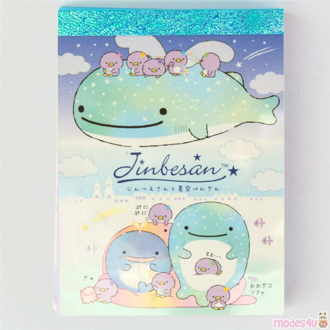 Flying Whale Mini Memo Pad With Jinbesan And Friends By San X Modes4u