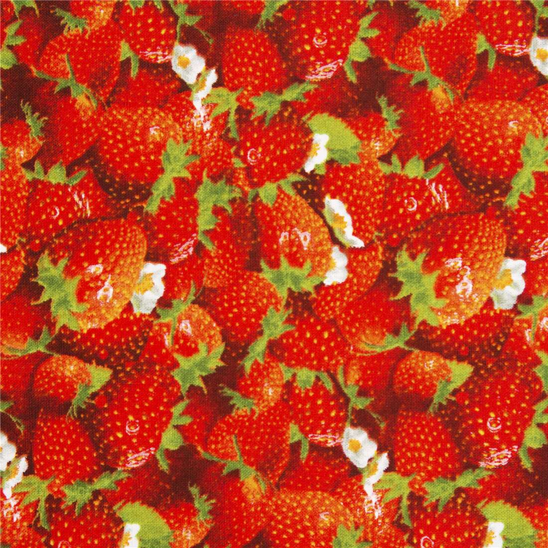 fruit themed strawberry packed fabric berries luscious cotton USA ...