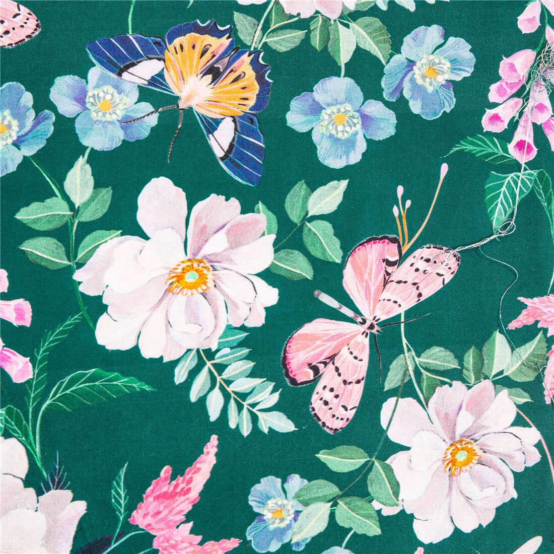 Soimoi - Tela De Popelina De Algodón Morado Con Estampado De Flores Por The Yard Pulgadas De Ancho