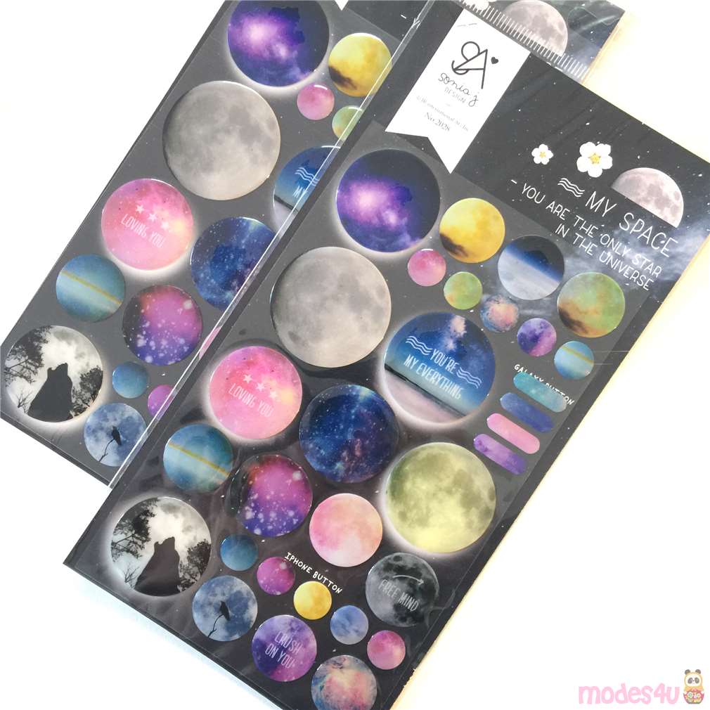 Harte Aufkleber mit Galaxiemotiv - modeS4u Kawaii Shop