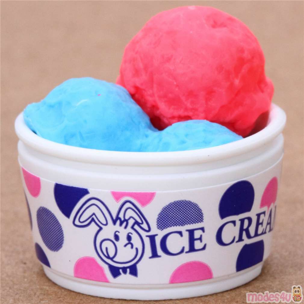 ice cream cup blue eraser from Japan by Iwako modeS4u