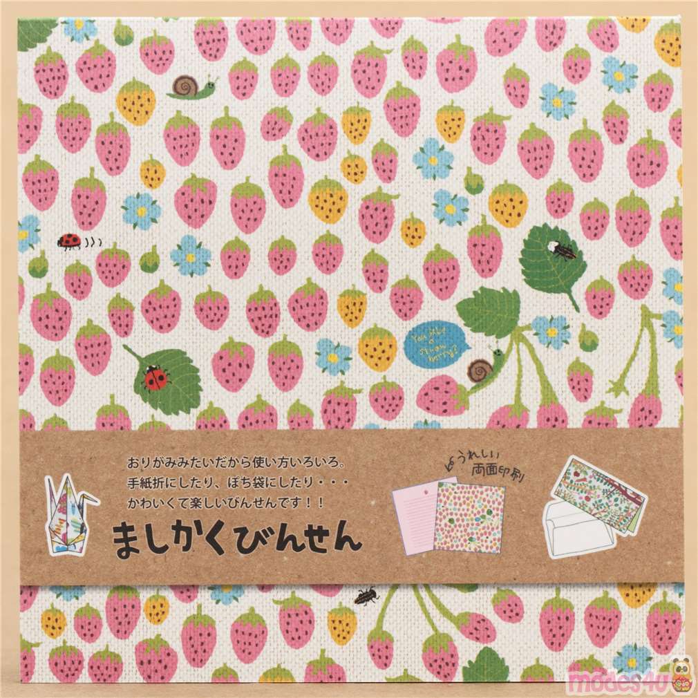 kawaii colorful strawberry Origami Note pad from Japan modeS4u